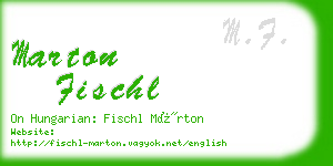 marton fischl business card